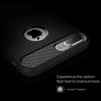 Zwart Carbon Armor iPhone 7 Plus 8 Plus TPU hoesje