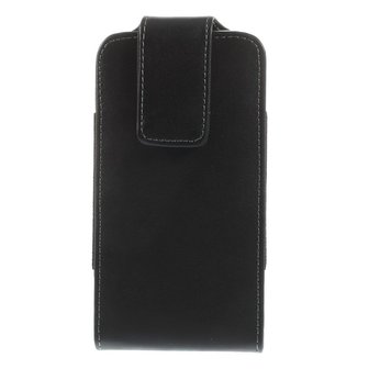 Broekclip iPhone 6 6s 7 8 SE 2020 SE 2022 - lederen hoesje zwart