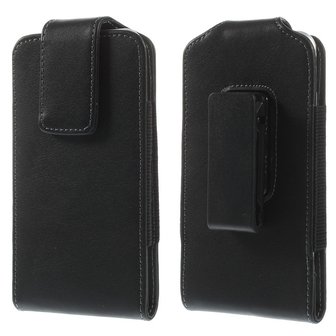 Broekclip iPhone 6 6s 7 8 SE 2020 SE 2022 - lederen hoesje zwart