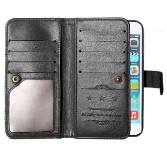 Wallet zwart iPhone 6 hoesje lederen cover