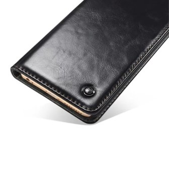 Caseme Oil Wallet lederen case iPhone 6 Plus 6s Plus - Bookcase Zwart