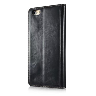 Caseme Oil Wallet lederen case iPhone 6 Plus 6s Plus - Bookcase Zwart