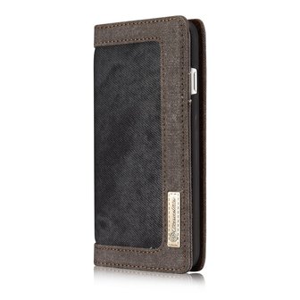 Caseme Canvas Wallet Fabric hoesje iPhone 6 Plus 6s Plus Bookcase - Asgrijs Charcoal