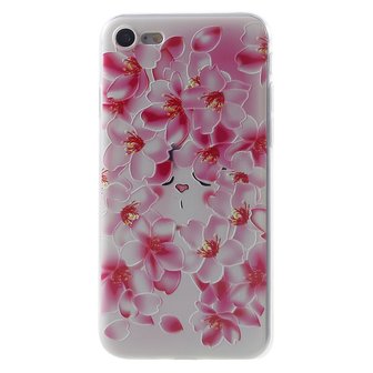 Perzik Bloem iPhone 7 8 SE 2020 SE 2022 TPU hoesje - Roze Wit