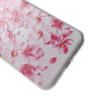 Perzik Bloem iPhone 7 8 SE 2020 SE 2022 TPU hoesje - Roze Wit