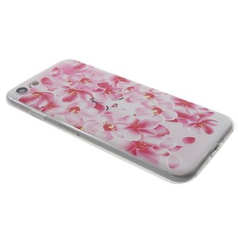Perzik Bloem iPhone 7 8 SE 2020 SE 2022 TPU hoesje - Roze Wit