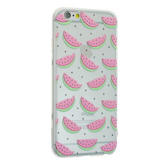 Watermeloen hoesje transparant iPhone 6 Plus 6s Plus TPU silicone Fruit Doorzichtige cover meloen