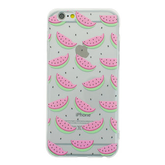 Watermeloen hoesje transparant iPhone 6 Plus 6s Plus TPU silicone Fruit Doorzichtige cover meloen