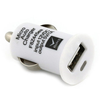 De slaapkamer schoonmaken lepel acre USB Autolader Auto Oplader iPhone iPod oplaad adapter lader - Wit