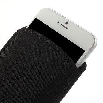 Universeel insteekhoesje neopreen smartphone pouch telefoonhoesje - Zwart