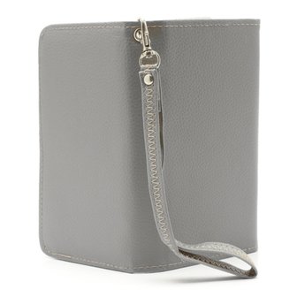 Universele wallet smartphone hoes portemonnee lederen bookcase - Grijs