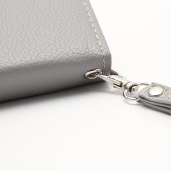 Universele wallet smartphone hoes portemonnee lederen bookcase - Grijs