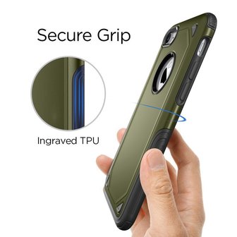 Shockproof hoesje Pro Armor iPhone 7 8 SE 2020 SE 2022 - Protection Case Groen - Extra Bescherming