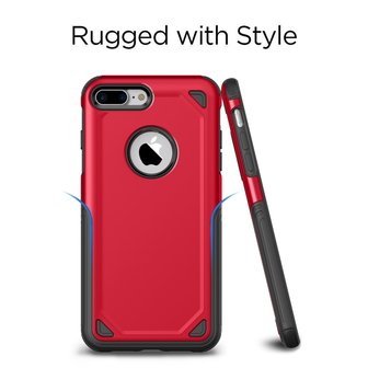 Pro Armor Red beschermend hoesje iPhone 7 Plus 8 Plus - Rood Case