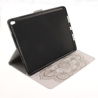 Mandala Lederen Wallet iPad Air 3 (2019) & iPad Pro 10.5 inch case - Wit Standaard
