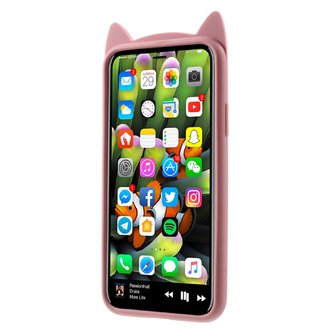 Flexibel kitten hoesje schattig kat case iPhone XS Max - Roze