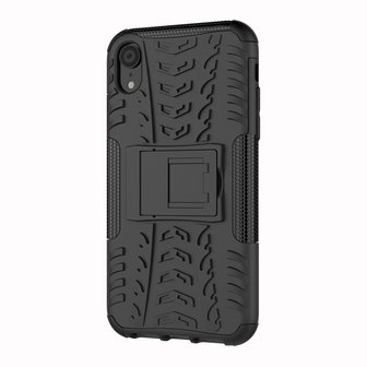Hybride standaard case shockproof hoesje iPhone XS Max - Zwart