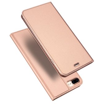 Dux Ducis Cover booklet case hoesje met flap leren hoes iPhone 7 Plus 8 Plus - Rose Gold