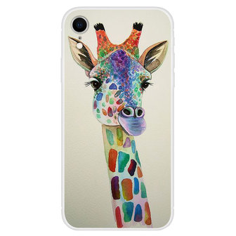 Zacht hoesje giraffe print iPhone XR case - Transparant
