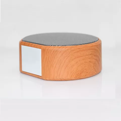 A60 Hout textuur Draadloze Bluetooth Speaker - Mini Subwoofer Grijs