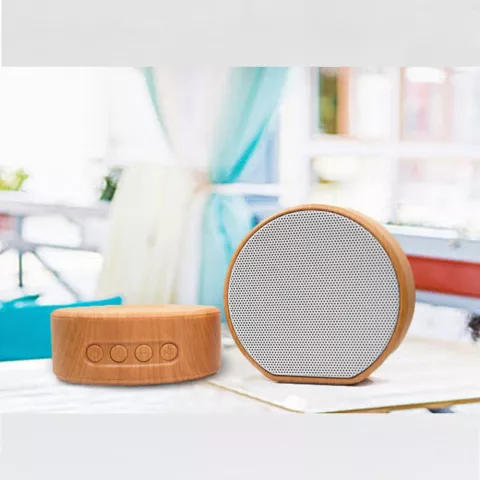 A60 Hout textuur Draadloze Bluetooth Speaker - Mini Subwoofer Grijs