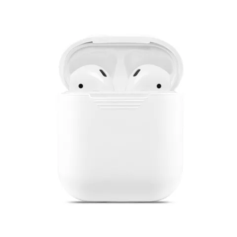 Soft Silicone hoesje voor Apple AirPods Case - Wit