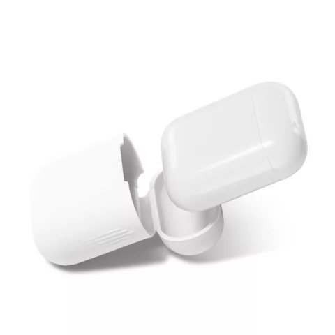 Soft Silicone hoesje voor Apple AirPods Case - Wit