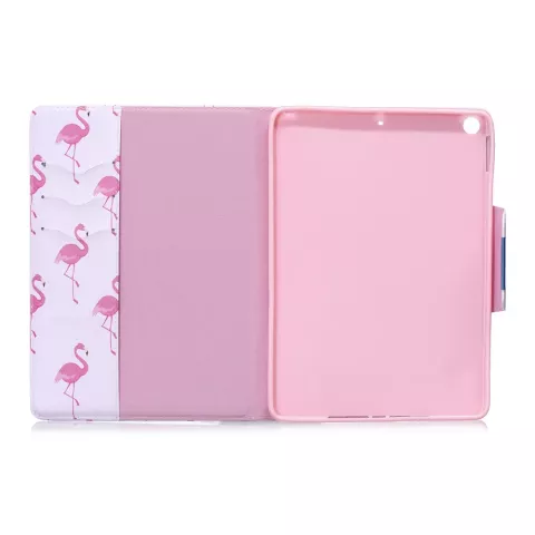 Flamingo flipcase leder hoes standaard iPad 2017 2018 - Wit Roze