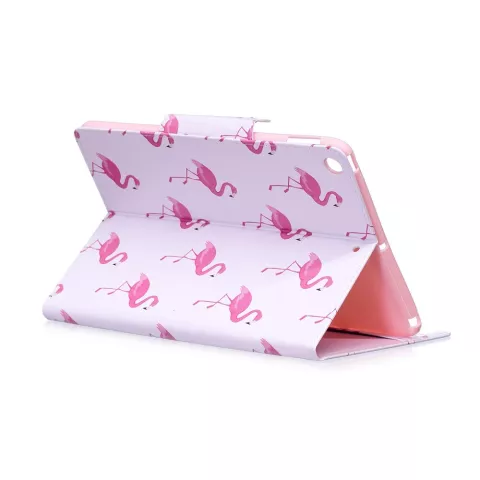 Flamingo flipcase leder hoes standaard iPad 2017 2018 - Wit Roze