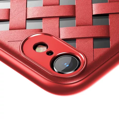 Baseus Geweven TPU Hoesje iPhone 7 8 SE 2020 SE 2022 - Rood