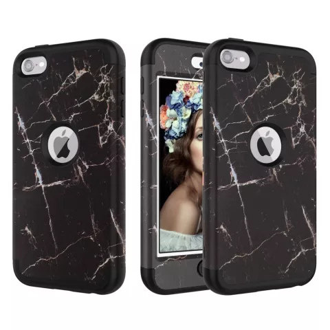 Armor Hoesje Anti-dust Marble iPod Touch 5 6 7 - Zwart marmer