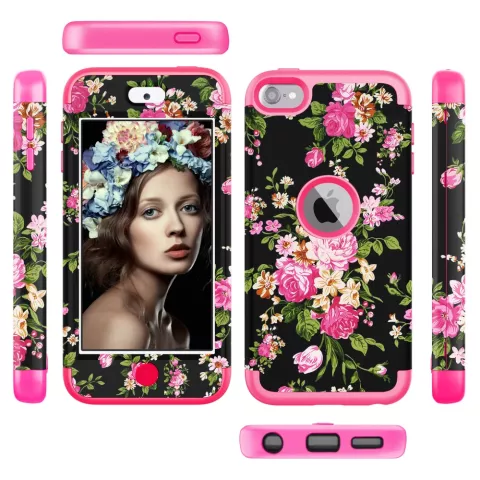 Armor Flower Hoesje iPod Touch 5 6 7 - Kleurrijke Bloemen