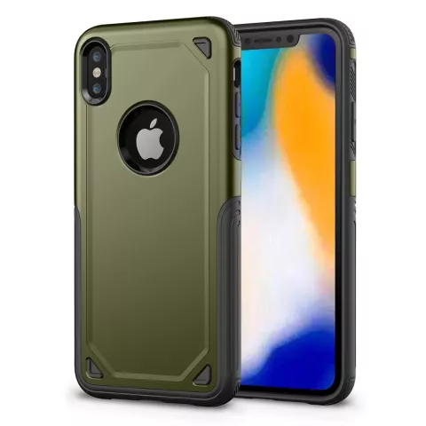 ProArmor protection hoesje bescherming iPhone XS Max case - Groen army