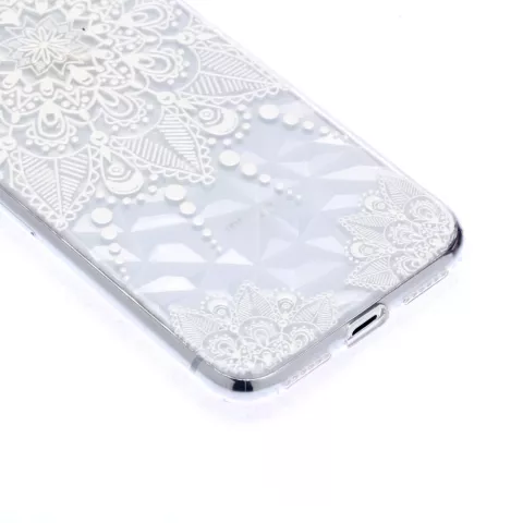 Doorzichtig Bloemen patroon 3D Diamond TPU iPhone X XS hoesje - Mandala