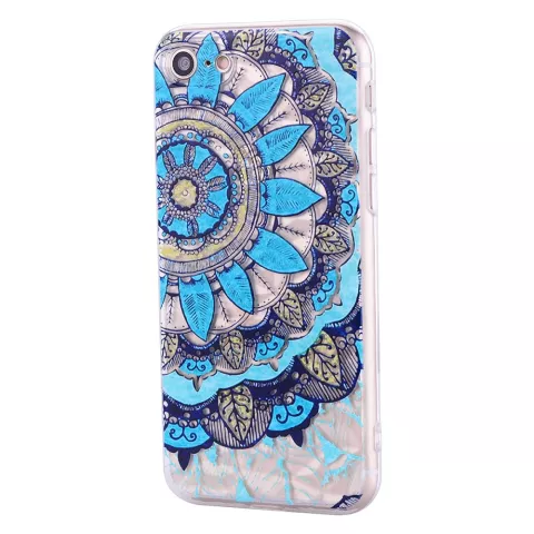 Mandala Diamanten look Hoesje iPhone 7 8 SE 2020 SE 2022 - Blauw