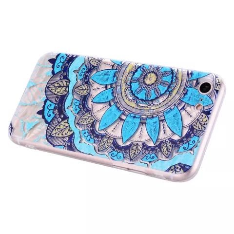 Mandala Diamanten look Hoesje iPhone 7 8 SE 2020 SE 2022 - Blauw