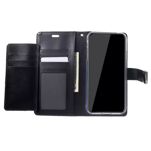 Mercury Goospery Rich Walletcase 7 Pasjes Kunstlederen geschikt voor iPhone XS Max hoesje - Zwart