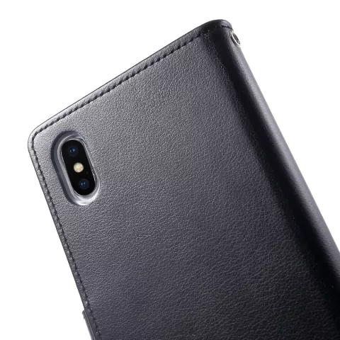 Mercury Goospery Rich Walletcase 7 Pasjes Kunstlederen geschikt voor iPhone XS Max hoesje - Zwart