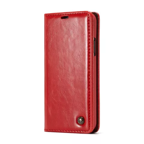 Caseme Kunstleer Wallet pasjeshouder hoesje iPhone XR case - rood