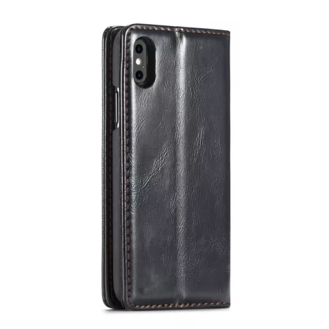 Caseme Kunstleer Wallet pasjeshouder hoesje iPhone XS Max case - zwart