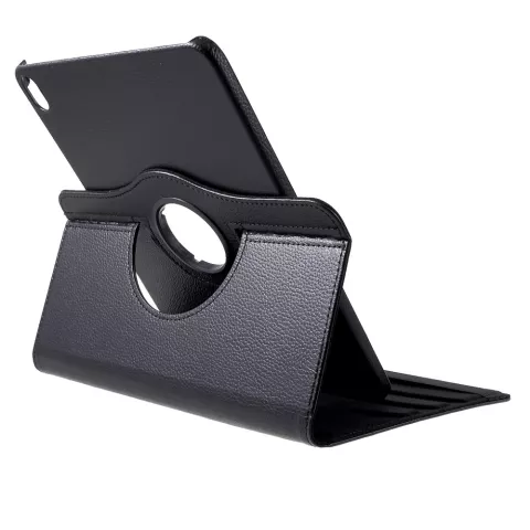 Lederen Litchi Grain iPad Pro 12.9-inch 2018 Hoes Draaibare Case met Cover - Zwart