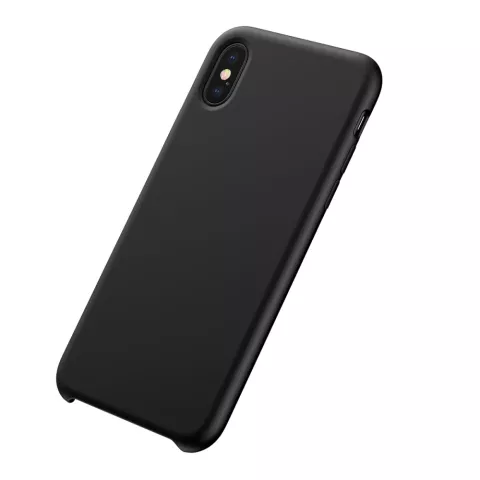 Baseus Original LSR Series Liquid Silicone Gel Case iPhone X XS Hoes - Zwart