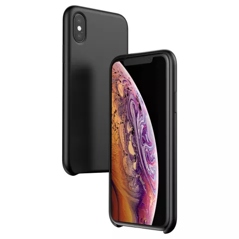 Baseus Original LSR Series Liquid Silicone Gel Case iPhone X XS Hoes - Zwart