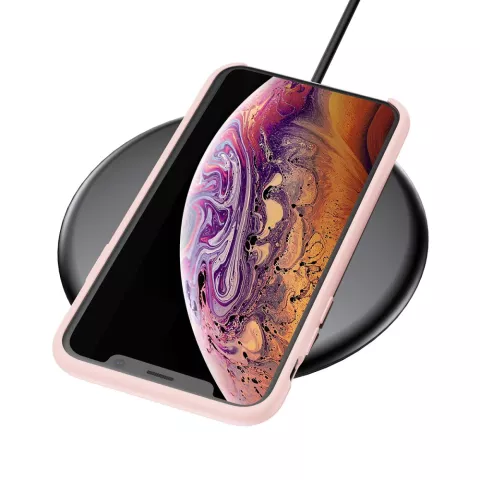 Baseus Original LSR Series Liquid Silicone Gel Case iPhone X XS Hoes - Roze
