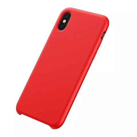 Baseus Original LSR Series Liquid Silicone Gel Case iPhone XS Max Hoes - Rood