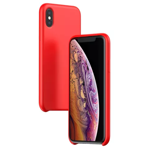 Baseus Original LSR Series Liquid Silicone Gel Case iPhone XS Max Hoes - Rood