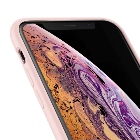 Baseus Original LSR Series Liquid Silicone Gel Case iPhone XS Max Hoes - Roze