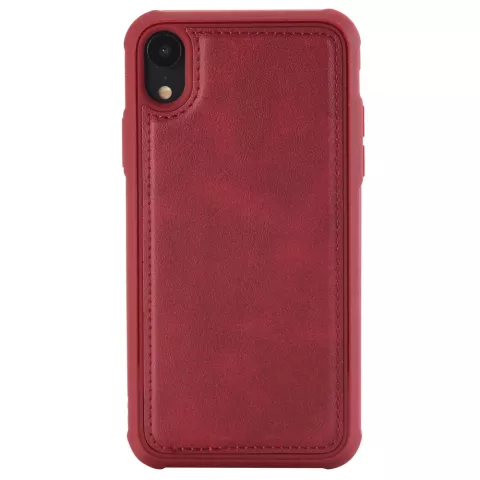 Magnetisch Rood Leren Hoesje iPhone XR - Rood