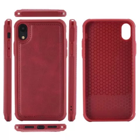 Magnetisch Rood Leren Hoesje iPhone XR - Rood