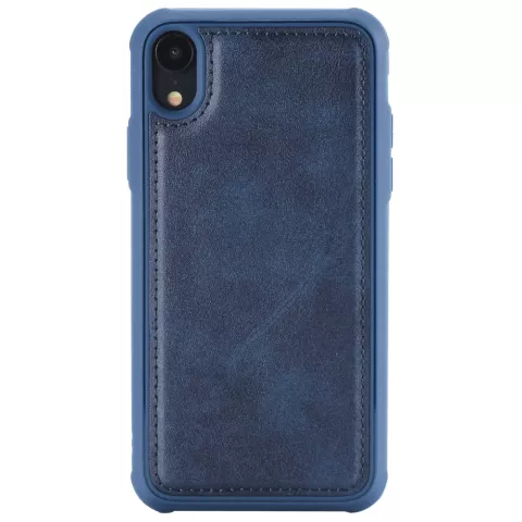 Magnetisch Blauw Leren Hoesje iPhone XR - Blauw